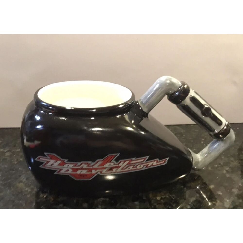 Vintage HARLEY DAVIDSON Collectibles 1998 Gas Tank Mug Cup with Throttle Handle
